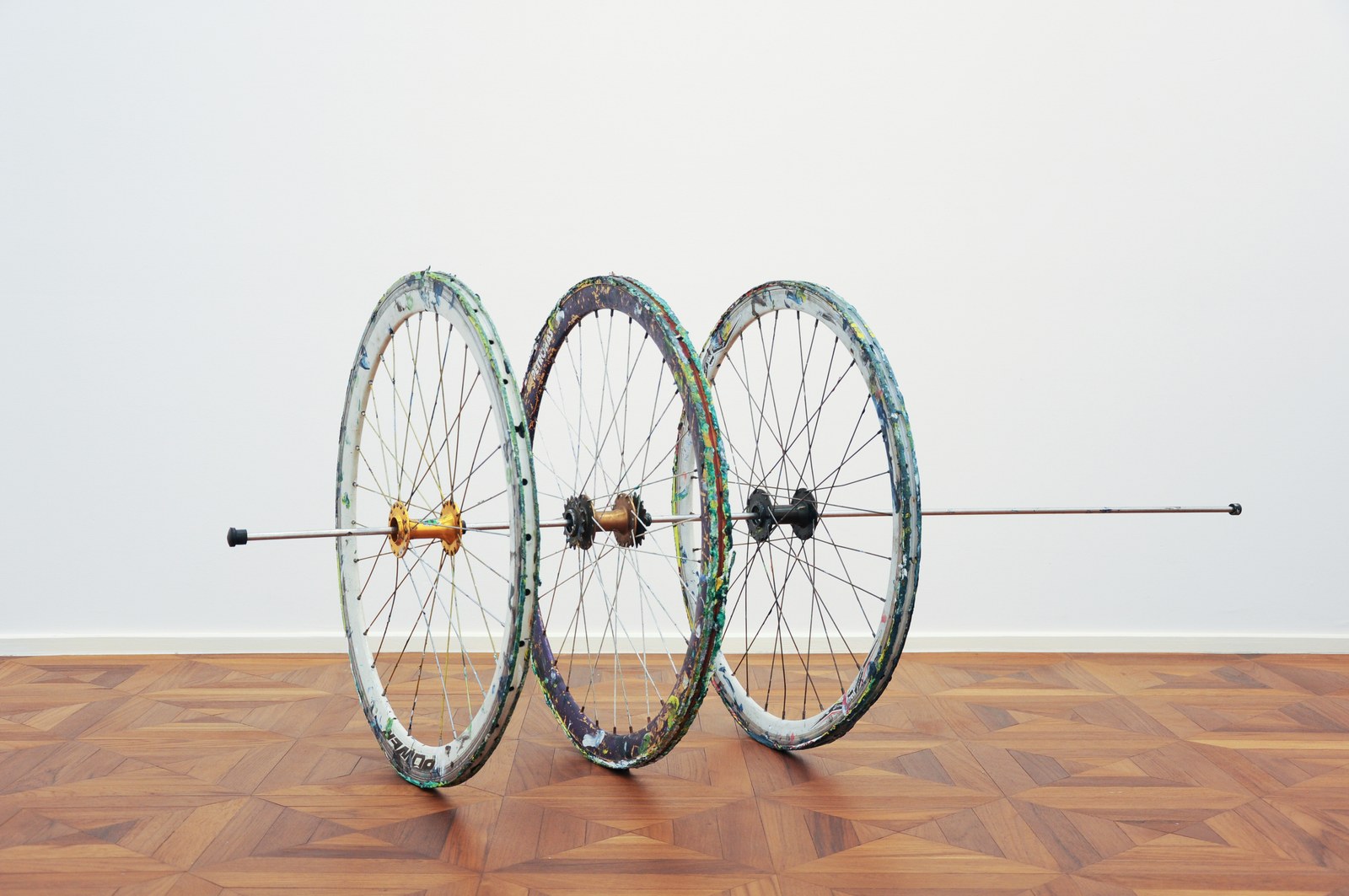Three Bicycle Wheels