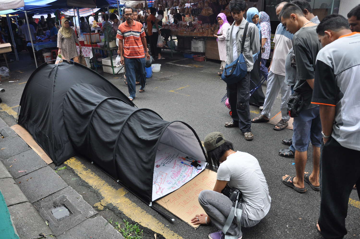 Installation view, Pasar Satok, Kuching, Sarawak, Malaysia.