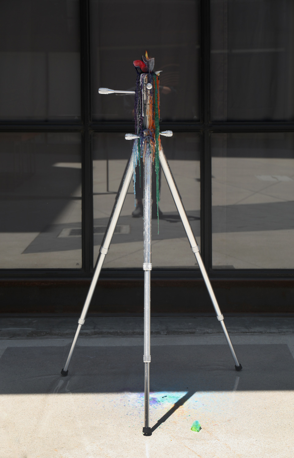 Flaming Tower II, 2021. Exhibition view of Imperceptible: machine, animal, plant, stone, skull, Roski Mateo Gallery, Los Angeles, California, USA, 2021.