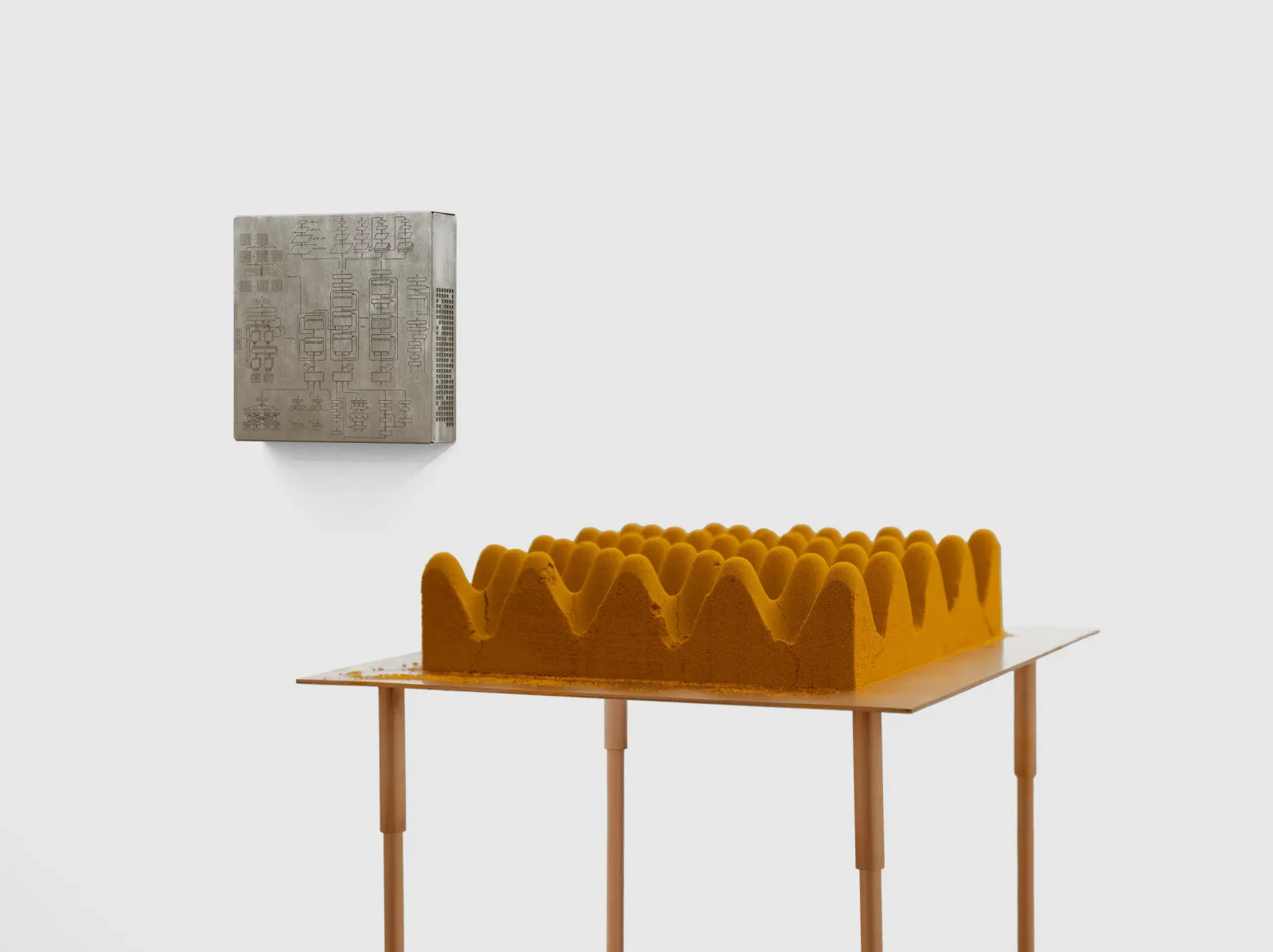 Installation view, Throughput, island gallery, New York, 2026.