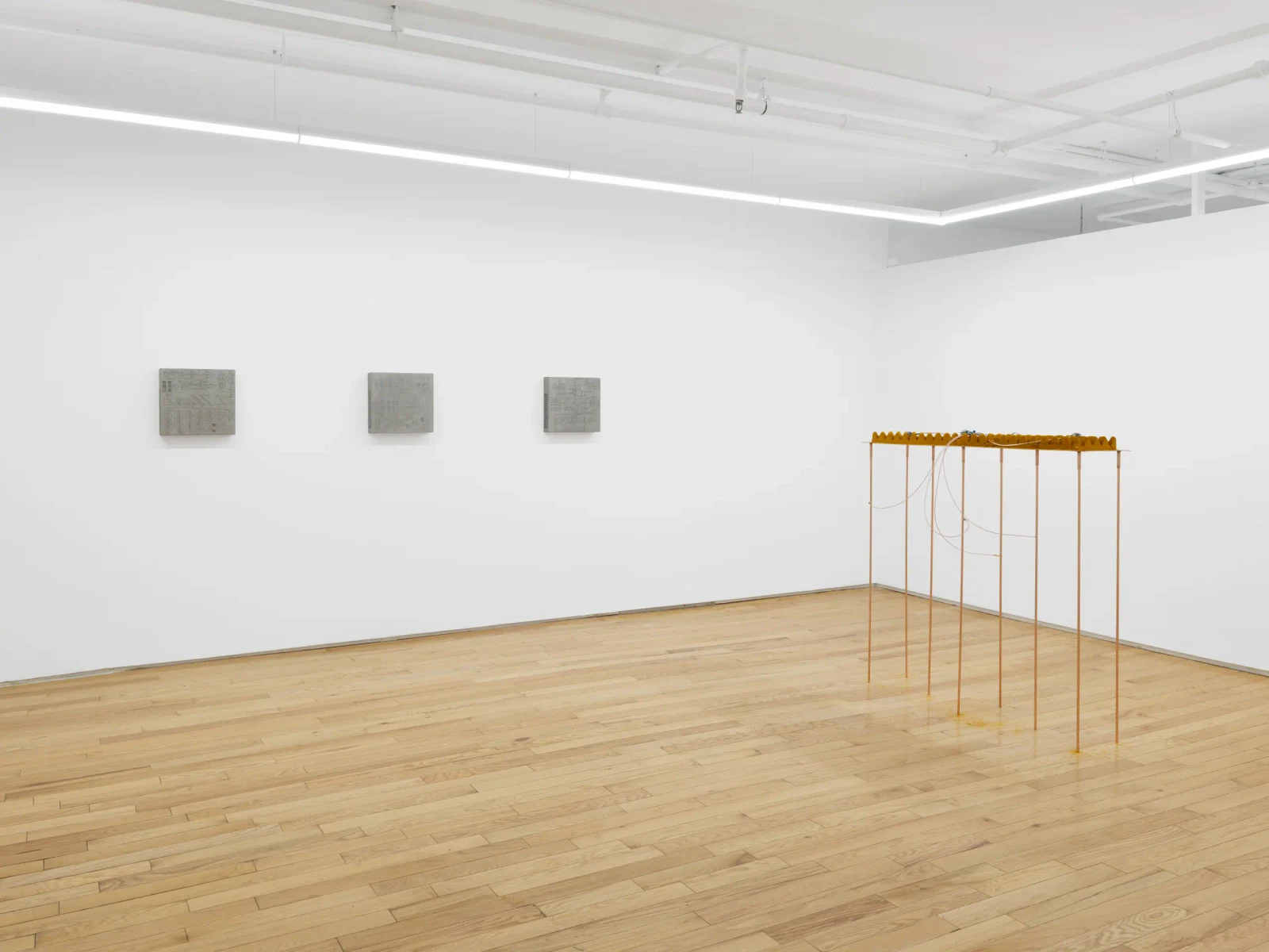 Installation view, Throughput, island gallery, New York, 2026.